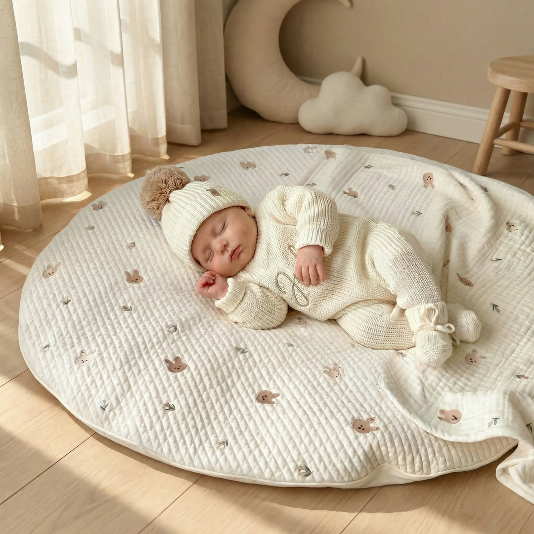 Cotton Baby Play Mat | Soft Padded Round Mat NZ